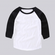 Toddler Baseball Middle Sleeves polyester Cotton-Feel (choose the Sleeves and rib neck color)