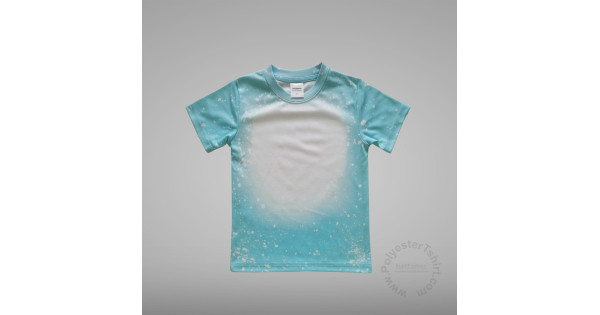 Kids Sky Blue 100% Polyester Sublimation Blank Tshirts With Cotton Feel