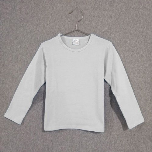 Cotton-Feel T-shirt white P. size 2-8 long sleeves
