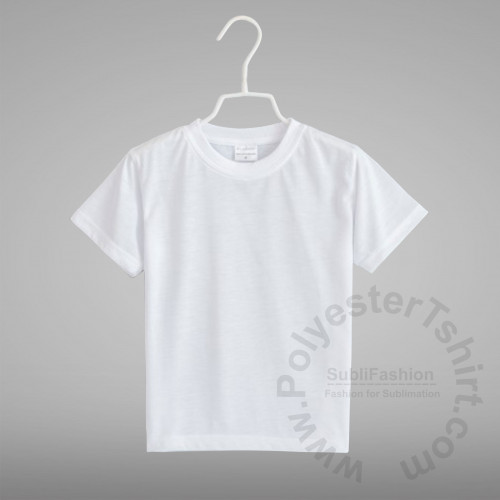 T-shirt white polyester interlock