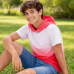 Youth Ombre Hoodie T-shirt Short Sleeves