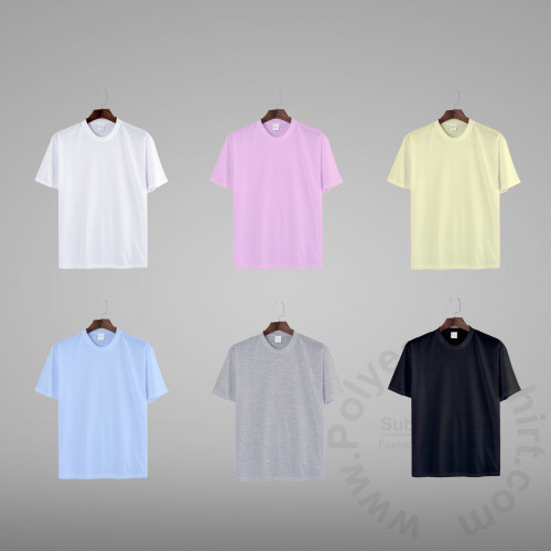 3XL-5XL T-shirt White, Polyester Cotton-Feel, Plus