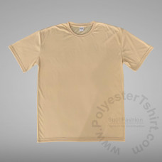 Beige Color Cotton-Feel Polyester T-shirt