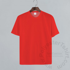 Red Color Cotton-Feel Polyester T-shirt