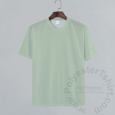Sage Green Color Cotton-Feel Polyester T-shirt