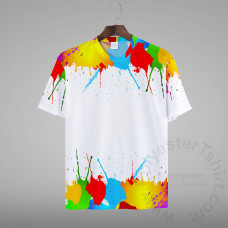 Rainbow T-shirt Cotton-Feel Polyester Sublimation blanks