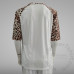 Leopard Sleeves Raglan Cotton-Feel Polyester T-shirt