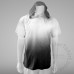 Ombre Hoodie T-shirt Short Sleeves