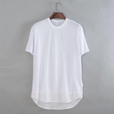 Men's Long T-shirt with woven fabric