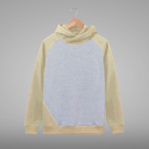 Fly neck Heather Grey poly Sweatshirt with Cotton other parts