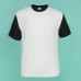 100 B&W Cotton-Feel Polyester Short Sleeves T-shirt Front White color. other parts black