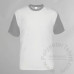 Youth Polyester Cotton-Feel Heavy Fabric White T-Shirt with Colored Back & Sleeves 