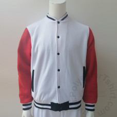 Adult Button Jacket Front & Back White