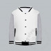 Adult Button Jacket Front & Back White