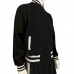 Kids Zipper jacket back white for sublimation. Front & Sleeves Black color