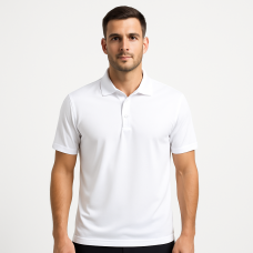 White Performance Polo Shirt Short Sleeves