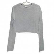 Crop sweatshirt, fray bottom & folded sleeves