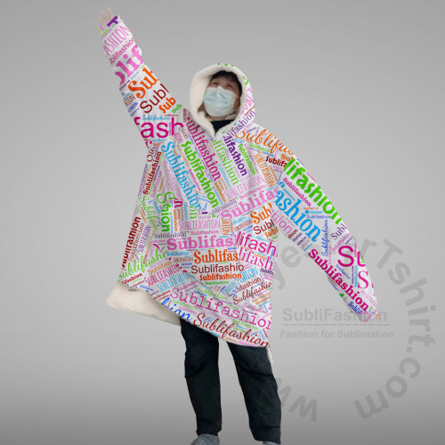 AOP Blanket Hoodie Sherpa Super Soft One Size L/XL or 3XL/5XL