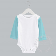 Baby Romper 2 Colors Envelope Neck Long Sleeves (choose a color for the sleeves) 