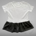 Short Sleeved Girls Dress Polyester Cotton-Feel