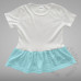 Short Sleeved Girls Dress Polyester Cotton-Feel