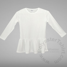 Long Sleeved Girls Dress Polyester Cotton-Feel