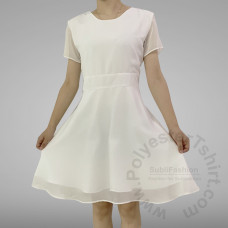 Chiffon Summer Dress with Mircofiber Linen