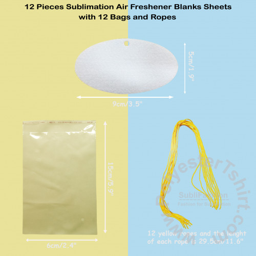 100 Pieces Sublimation Air Freshener Sheets Sublimation Air