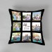 Photo Collage Cushion Cover with Zipper Woven Fabric
