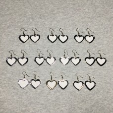 10 Pairs One-sided Earrings - Heart