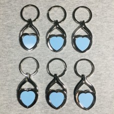 6pcs Single Side Keychains Heart
