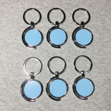 6pcs Single Side Keychains Round