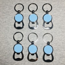 6pcs Round Bottle Opener Keychains
