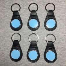6pcs Leather Metal Keychains