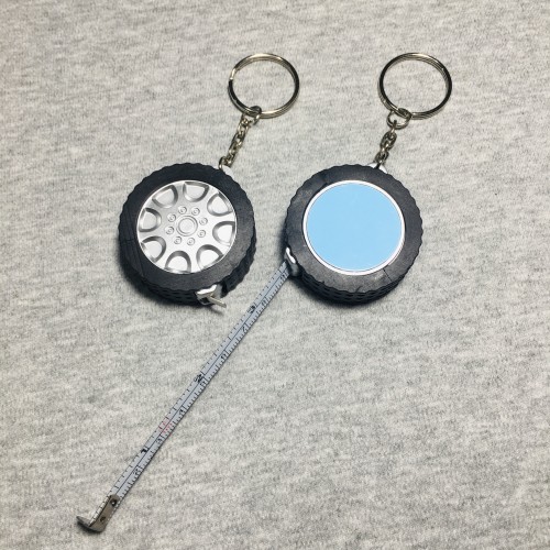 Mini Tape Measure Tire Keychain