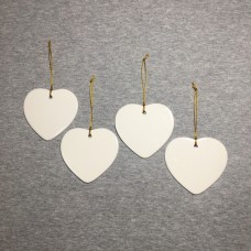 4pcs Ceramic Christmas Ornaments heart