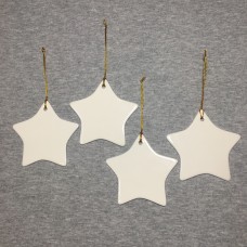 4pcs Ceramic Christmas Ornaments Star